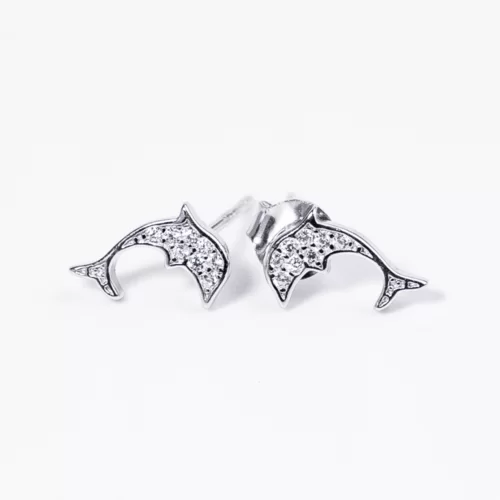 Swarovski köves delfin ezüst fülbevaló