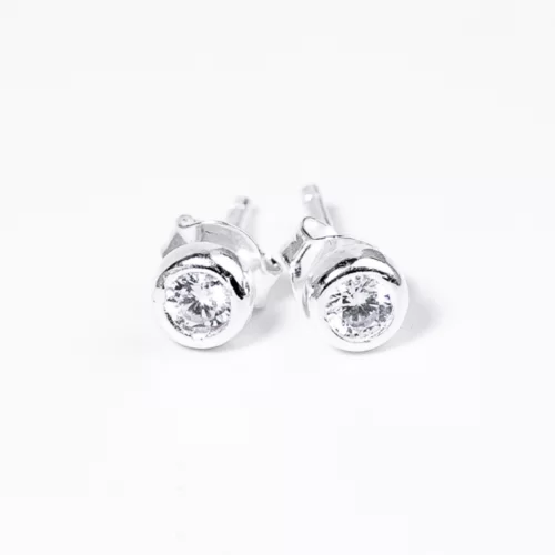 Kicsi Swarovski köves kör ezüst fülbevaló