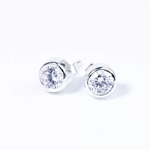 Közepes Swarovski köves kör ezüst fülbevaló
