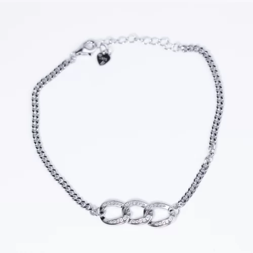 Ovális Swarovski köves ezüst karkötő