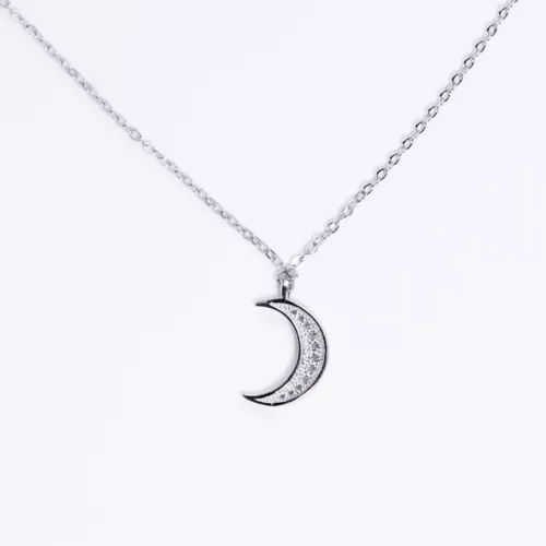 Félhold Swarovski köves ezüst nyaklánc