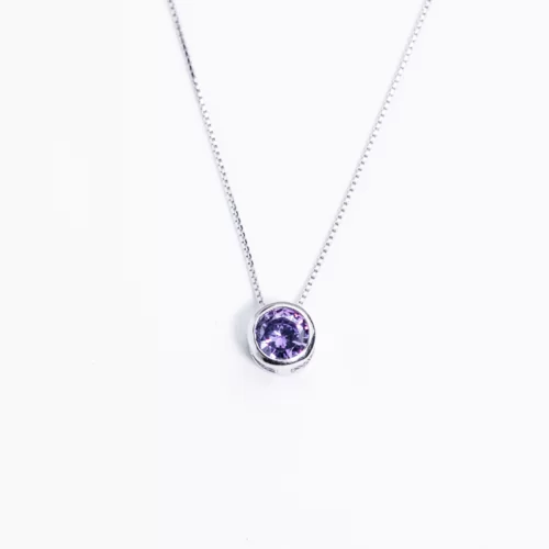 Lila Swarovski köves ezüst nyaklánc