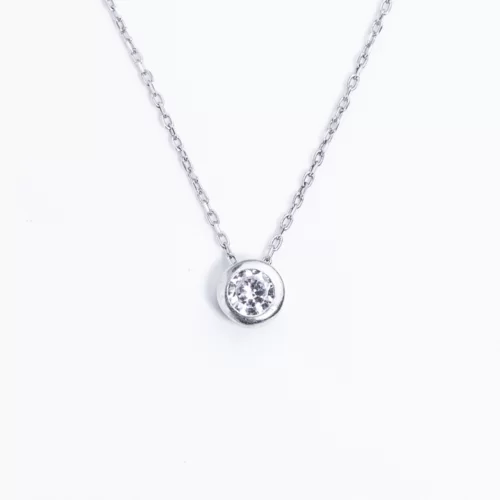 Button Swarovski köves ezüst nyaklánc