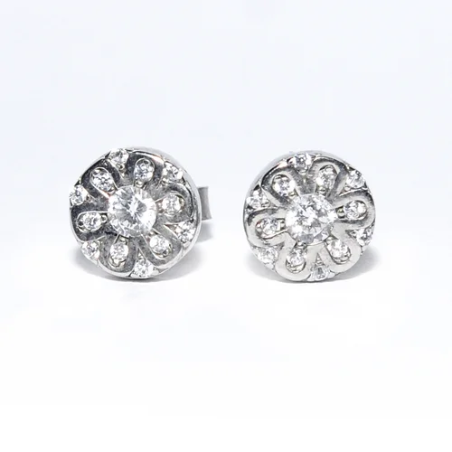 Virágzó Swarovski köves ezüst fülbevaló