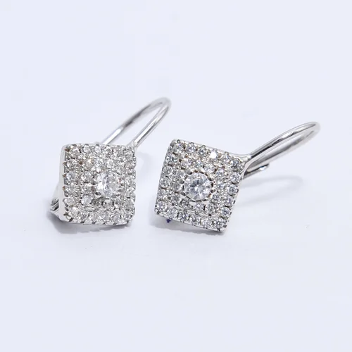 Szögletek Swarovski köves ezüst fülbevaló