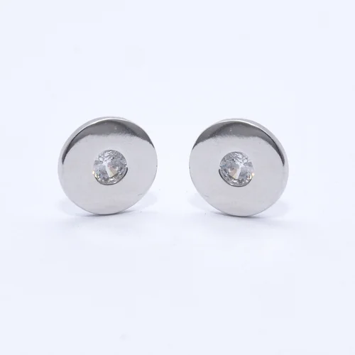 Cintányér Swarovski köves ezüst fülbevaló 
