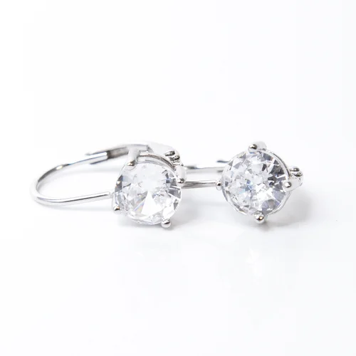 Alap Swarovski köves csatos ezüst fülbevaló