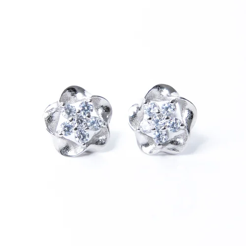 Szellőrózsa Swarovski köves ezüst fülbevaló