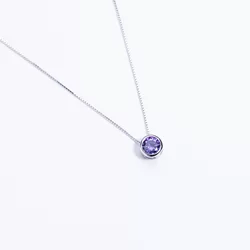 Lila Swarovski köves ezüst nyaklánc
