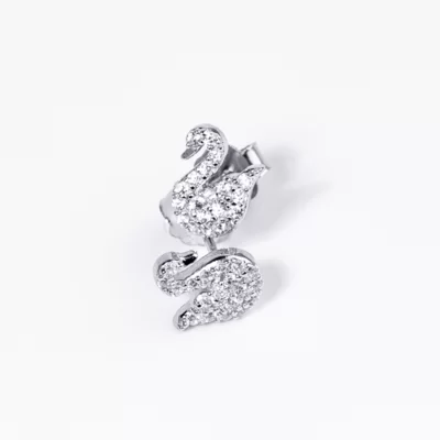 Swarovski köves hattyú ezüst fülbevaló