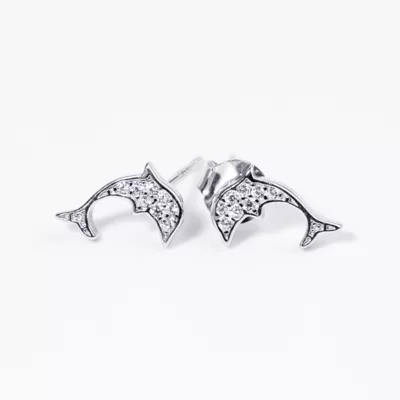 Swarovski köves delfin ezüst fülbevaló