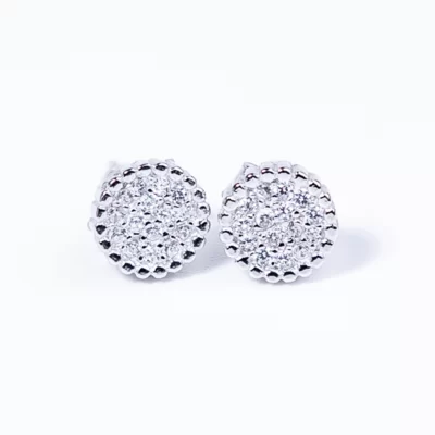 Csillogó kör Swarovski köves ezüst fülbevaló