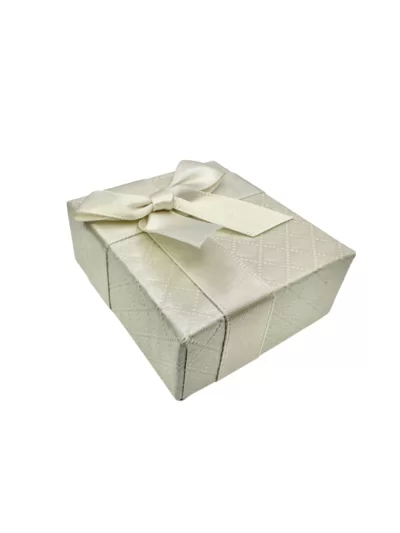 Bézs díszdoboz fülbevalókhoz, gyűrűkhöz