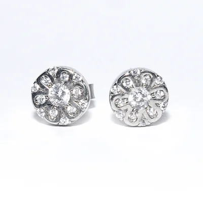 Virágzó Swarovski köves ezüst fülbevaló