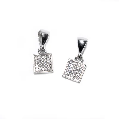 Négyzet Swarovski köves ezüst medál