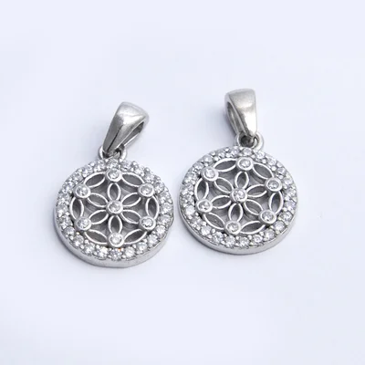 Dupla virágos Swarovski köves ezüst medál
