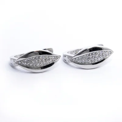 Swarovski köves szirom ezüst fülbevaló