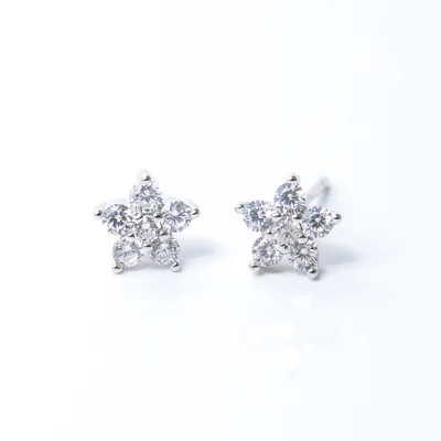 Csillagvirág Swarovski köves ezüst fülbevaló