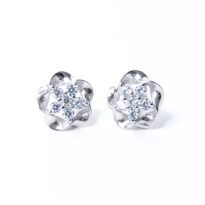 Szellőrózsa Swarovski köves ezüst fülbevaló
