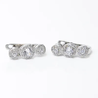 3 Swarovski köves csatos ezüst fülbevaló