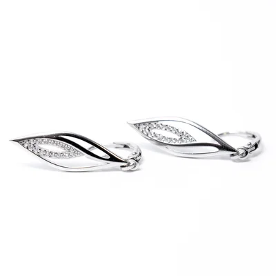 Swarovski köves szirom ezüst fülbevaló