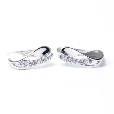 Soros Swarovski köves csatos ezüst fülbevaló