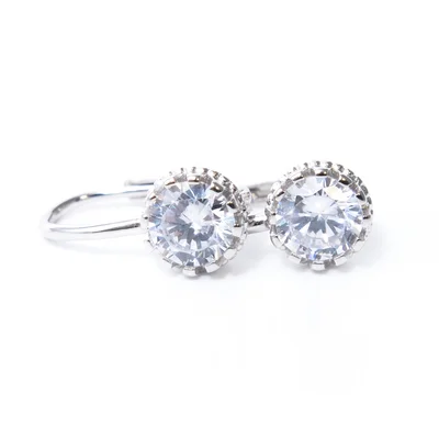 Nagy Swarovski köves csatos ezüst fülbevaló