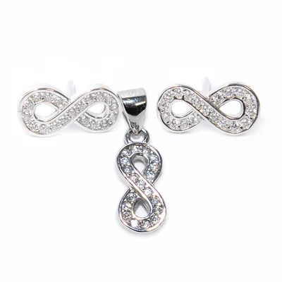 Végtelen Swarovski köves ezüst fülbevaló és medál