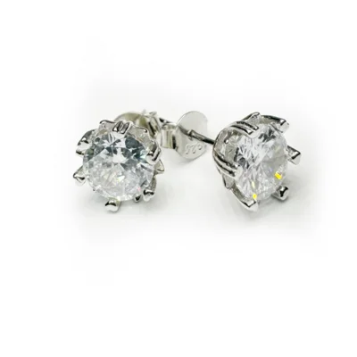 Egyszerű kerek Swarovski köves ezüst fülbevaló